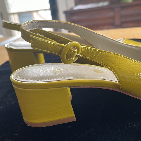 Boden Florrie Patent Leather Mud Block Heel Slingback Pumps Mustard EU 41 - Picture 6 of 6